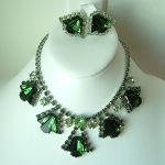 Juliana Green Kite Glass Stones Necklace and Earrings Set
