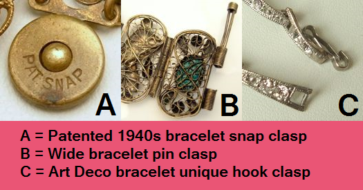 vintage bracelet clasps